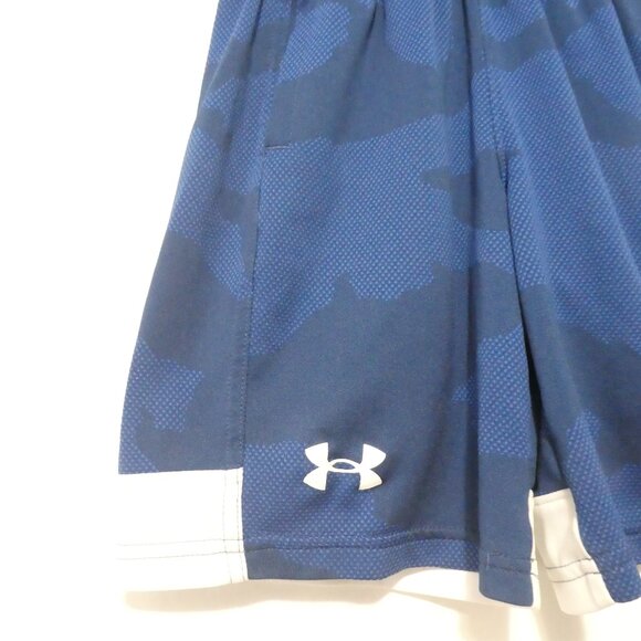 UNDER ARMOUR -Loose | youth xs - extra small | Blue Camo Exercise Shorts - Picture 6 of 14